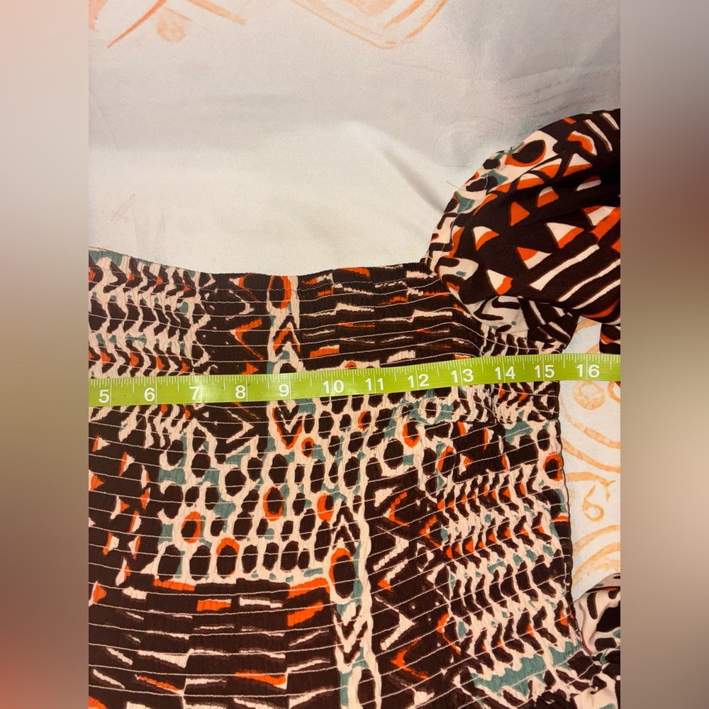 Source Unknown Black and Orange Geometric Maxi Dress - Picture 2 of 2
